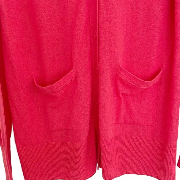 NEW Vibrant Pink Long Lightweight Cardigan with Pockets Spring Fashion Pick M - Picture 4 of 6